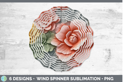 3D Begonia Flowers Wind Spinner | Sublimation Spinner Design