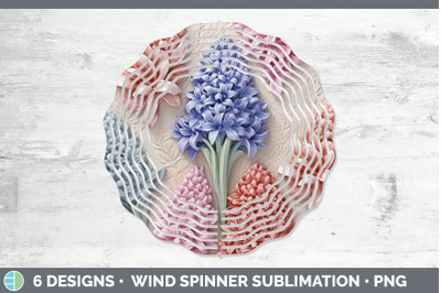 3D Hyacinth Flowers Wind Spinner | Sublimation Spinner Design