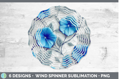 3D Morning Glory Flowers Wind Spinner | Sublimation Spinner Design