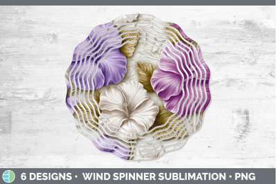 3D Petunia Flowers Wind Spinner | Sublimation Spinner Design