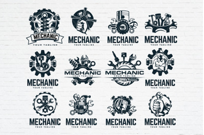 Mechanic Repair tools logo bundle