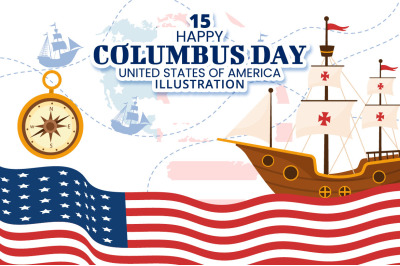 15 Happy Columbus Day Illustration