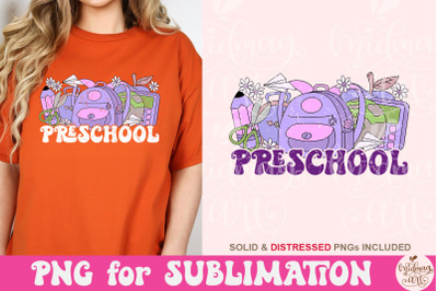 Retro Preschool PNG, Back to School Sublimation