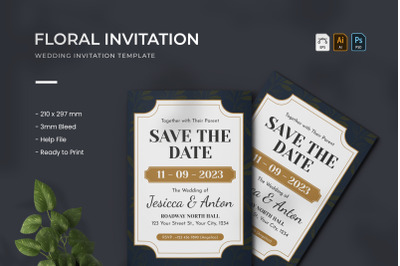 Floral Pattern - Wedding Invitation