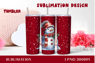 Watercolor Christmas snowman Tumbler sublimation