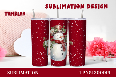 Watercolor snowman Christmas Tumbler sublimation