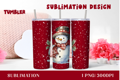 Watercolor snowman Christmas Tumbler sublimation