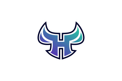 h horns vector template logo design