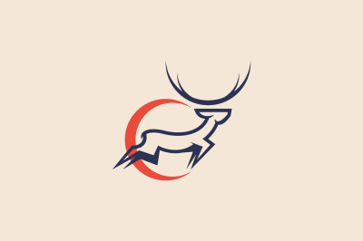 letter c or moon deer vector template logo design