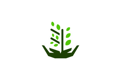 nature hand vector template logo design