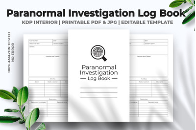 Paranormal Investigation Log Book Kdp Interior