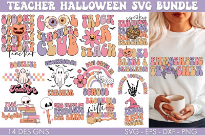 Teacher Halloween SVG Bundle PNG Sublimation