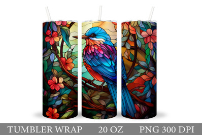 Bird Tumbler Design. Stained Glass Tumbler Wrap Sublimation