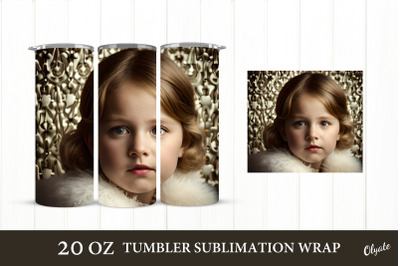Vintage Tumbler Sublimation. Retro Baby Face. 20 OZ PNG