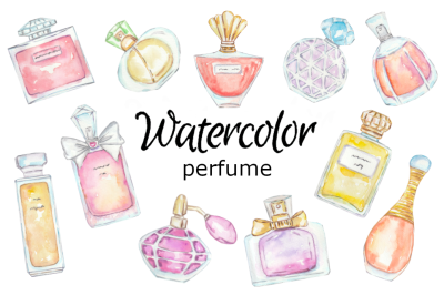 Perfume watercolor clipart