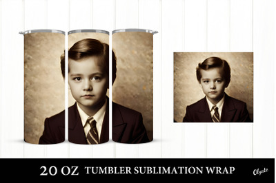 Vintage Baby Boy  Tumbler. 20 OZ Retro Sublimation Wrap