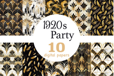 1920s Party Papers | Black and Gold Foil