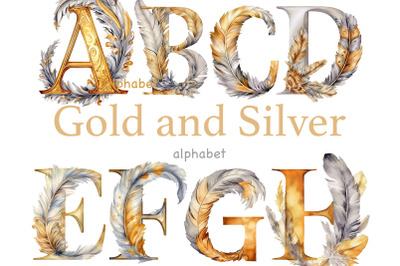 Gold and Silver Alphabet Clipart | Celebration Letters