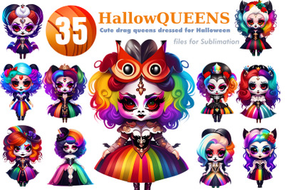 35 Cute Drag Queens on Halloween Bundle