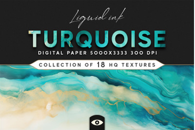 Liquid ink Turquoise Texture Pack