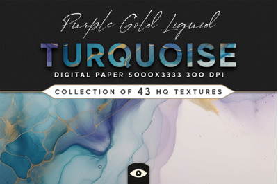 Purple Gold Liquid Turquoise Texture Pack