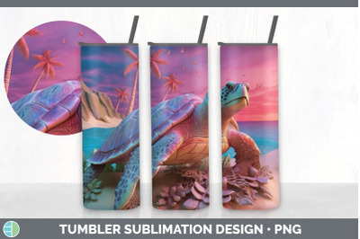 3D Sea Turtle Tumbler | Sublimation 20 oz Skinny Tumbler Design