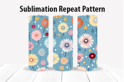 Floral Sublimation Print - 20oz Tall Tumbler - Repeat Pattern