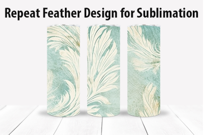 Feathers Sublimation Print - 20oz Tumbler - Seamless Pattern
