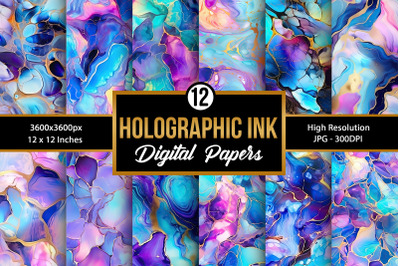 Holographic Alcohol Ink Digital Papers