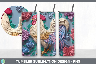 3D Chicken Tumbler | Sublimation 20 oz Skinny Tumbler Design