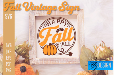 Fall Vintage Sign SVG Design | Funny Quotes SVG