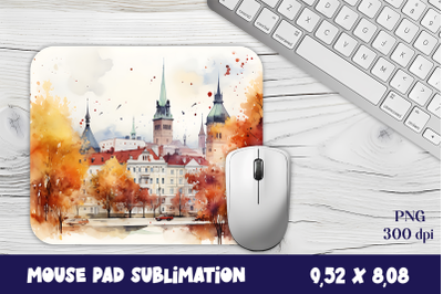 Romantic Autumn Leaves Mouse Pad