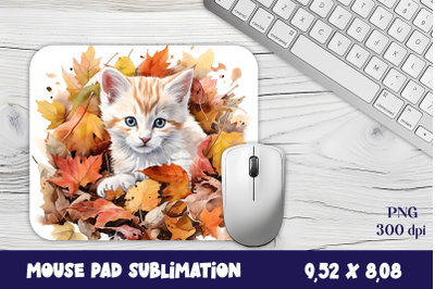 Funny Cute white Cat Mouse Pad