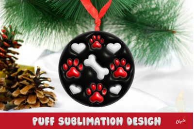 3D Inflated Ornament. Dog Christmas Ornament PNG
