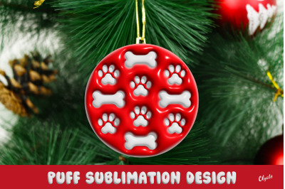 3D Puff Design. Christmas Ornament. Dog Signs