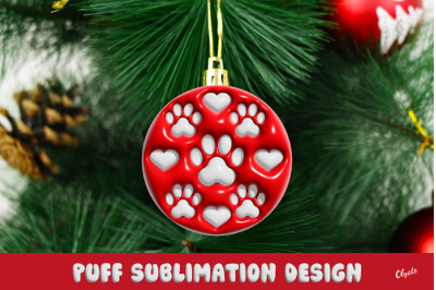 Dog Christmas Ornament. 3D Inflated Puff Sublimation