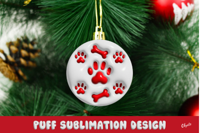 3D Inflated  Puff Sublimation. Christmas Ornaments Dog