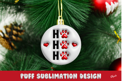 Christmas Dog. 3D Inflated Ornament