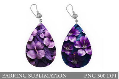 Flowers Teardrop Earring Design. 3D Flowers Earring