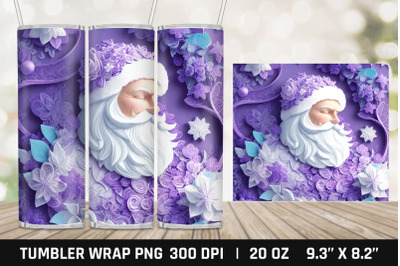 3D santa tumbler sublimation png | Christmas tumbler wrap sublimation