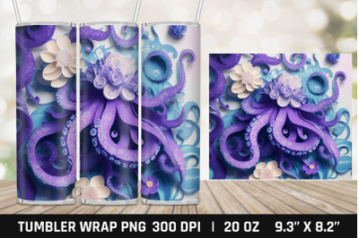 3D octopus tumbler png sublimation | Tumbler wrap sublimation png