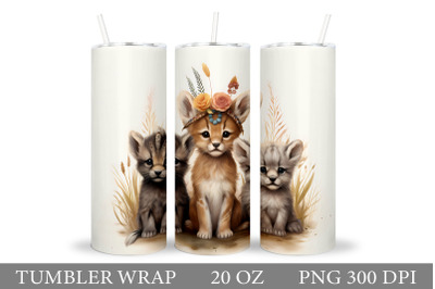 Animals Tumbler Sublimation. Boho Animals Tumbler Design