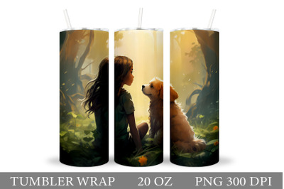 Friends Tumbler Sublimation. Girl and Dog Tumbler Design