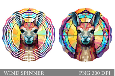 Lama Wind Spinner Design. Stained Glass Lama Wind Spinner