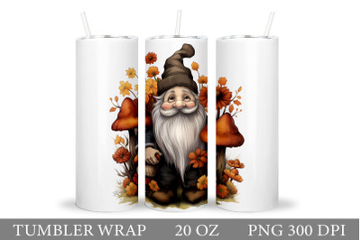 Fall Gnome Tumbler Design. Gnome Mushrooms Tumbler Wrap