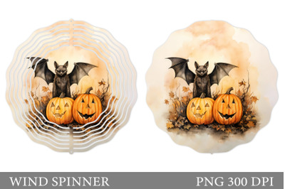 Bat Pumpkin Spinner Design. Halloween Spinner Sublimation