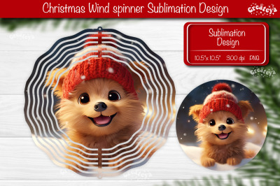 Christmas wind spinner Baby Animals Puppy Sublimation designs PNG