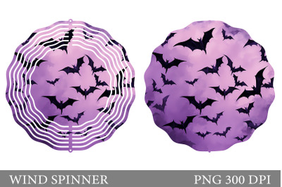 Bat Silhouette Spinner Design. Halloween Spinner Sublimation