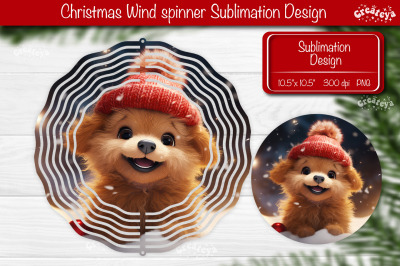 Christmas wind spinner Baby Animals Puppy Sublimation designs PNG