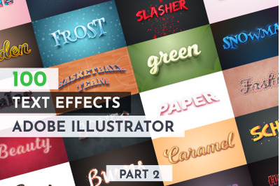 100 Vector Text Effects | Graphic Styles | Part 2